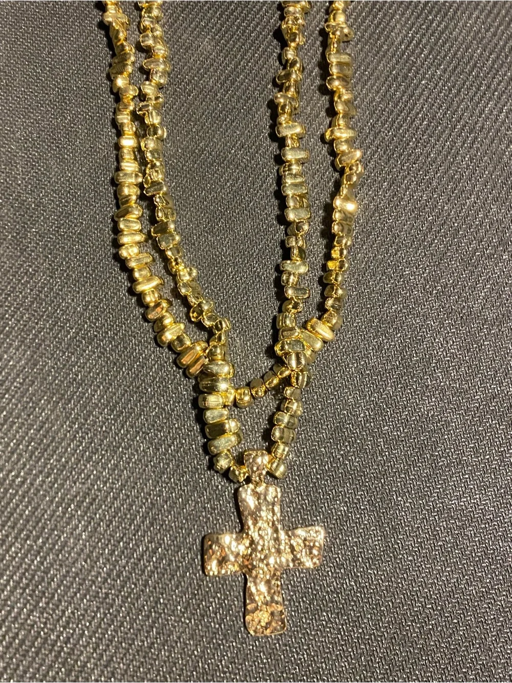 Gold-Tone Seaside Cross Necklace